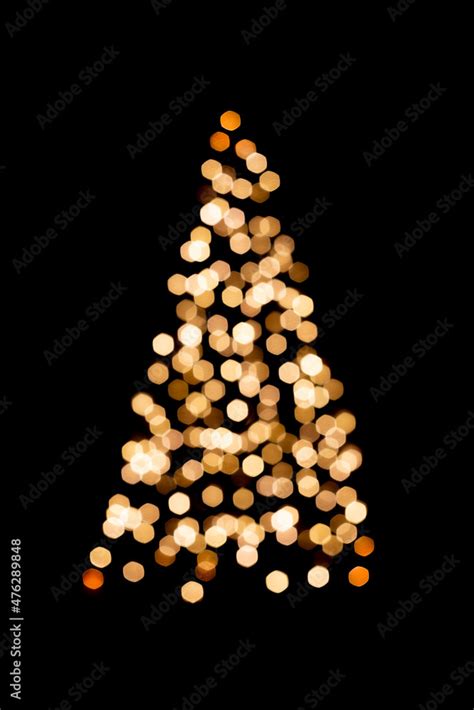 Blank For Overlay Unfocused Christmas Lights On Christmas Trees On A