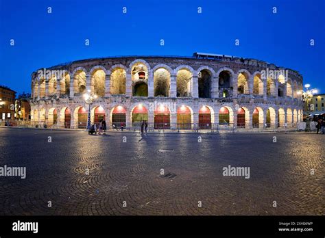 Verona Veneto Italy The Verona Arena Roman Amphitheatre Stock Photo