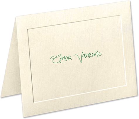 Personalized Folded Note Cards With Linen Finish