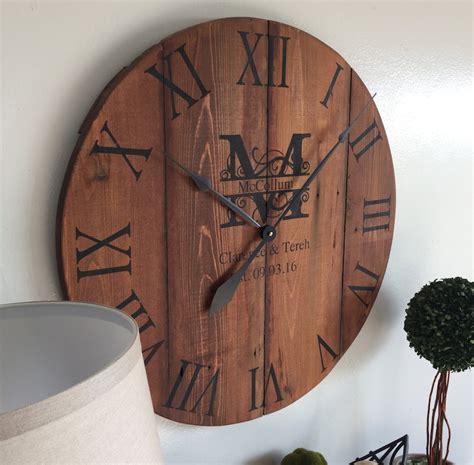 Large Wall Clock Personalized Wall Clock Wedding T Idea Etsy