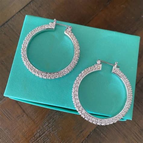 Swarovski Jewelry Swarovski Crystal Encrusted Hoop Earrings Poshmark