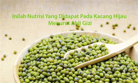 Inilah Nutrisi Yang Didapat Pada Kacang Hijau Menurut Ahli Gizi