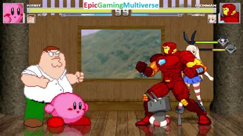 Kirby And Peter Griffin VS Iron Man And Shimakaze In A MUGEN Match