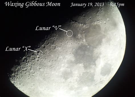 Long Island Astronomy Lunar X And Lunar V January 19 2013