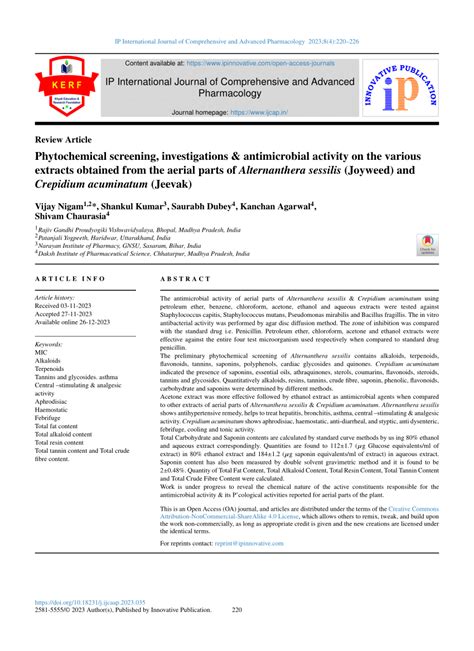 PDF Phytochemical Screening Investigations Antimicrobial Activity