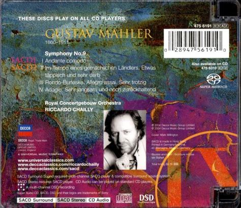 Mahler Symphony No 9 Riccardo Chailly Rco Sacd 2004 2 Discs Decca Ebay