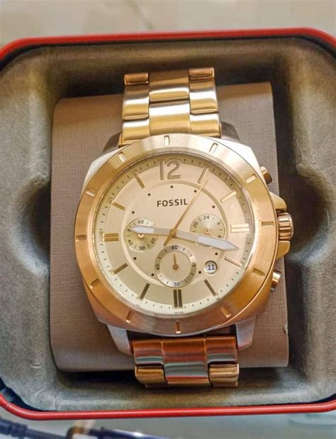 Original Fossil Privateer Sport Gold Tone Chronograph Watch On Carousell