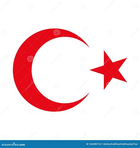 Crescent Icon, Flag Flat Symbol Isolated on White Background. Moon and ...