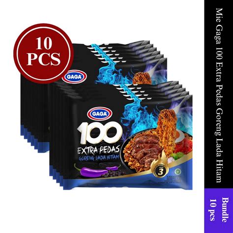 Jual Mie Gaga 100 Extra Pedas Goreng Lada Hitam Bundle 10 Shopee