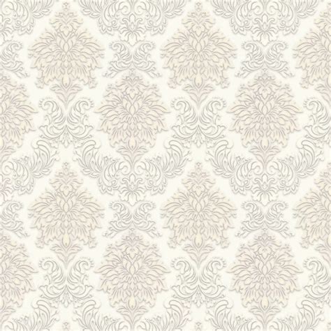 Contemporary Damask By Metropolitan Stories White Wallpaper