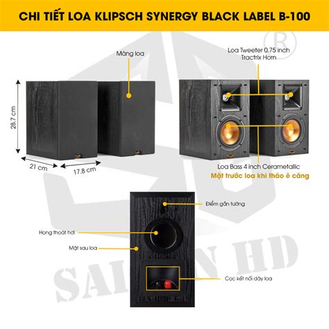 Loa Bookshelf xem phim nghe nhạc KLIPSCH SYNERGY BLACK LABEL B 100