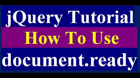 How To Use Document Ready Function In JQuery JQuery Tutorial YouTube