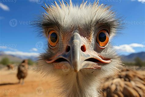 Funny Ostrich Face Closeup And Portrait 26442256 Stock Photo At Vecteezy