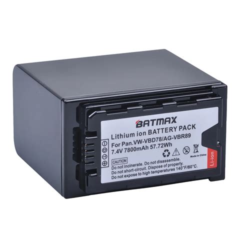 Batmax 1pc VW VBD78 VBD78 AG VBR89 Battery For Panasonic VW VBD58 VBD29