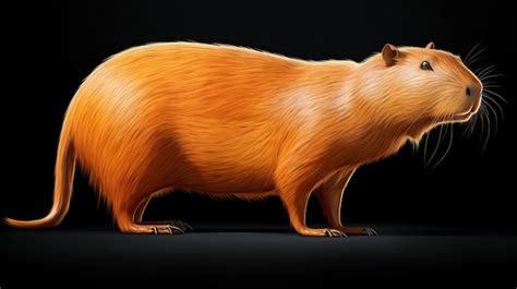 Premium Photo | Beautiful Striped Capybara With Large Fins And Tail