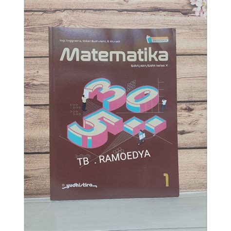 Jual Buku Matematika SMA MA SMK Kelas X Kurikulum Merdeka Yudhistira