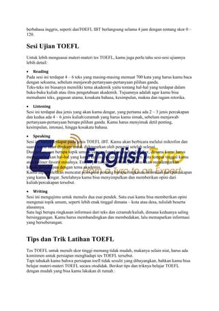 Tips Mudah Latihan Toefl Otodidak PDF