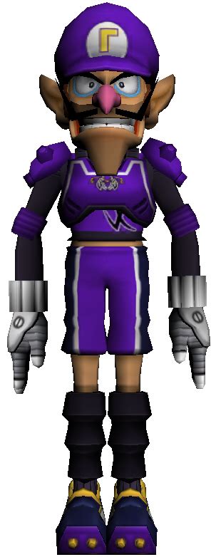 File Strikerscharged Waluigi Model Png Super Mario Wiki The Mario