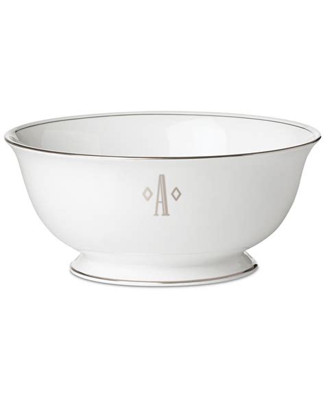 Lenox Federal Platinum Monogram Serving Bowl Block Letters Macys