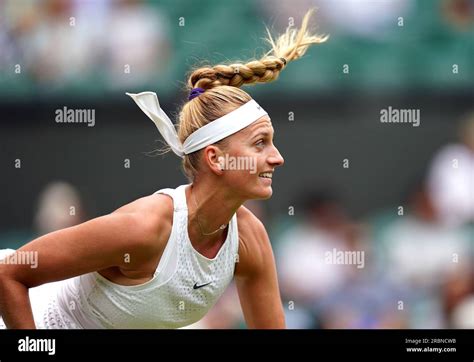 Petra Kvitova In Action Against Ons Jabeur Not Pictured On Day Eight