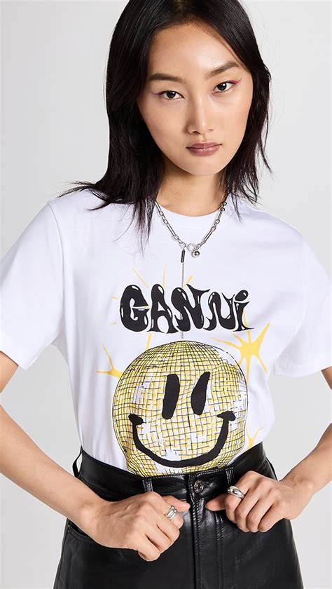 GANNI Basic Jersey Smiley Relaxed T Shirt Shopbop