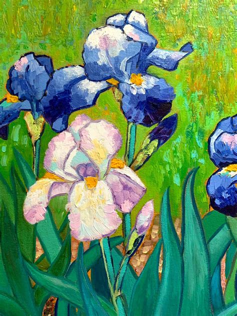 Iris Oil Painting Van Gogh Canvas Iris Wall Art 16 by | Etsy