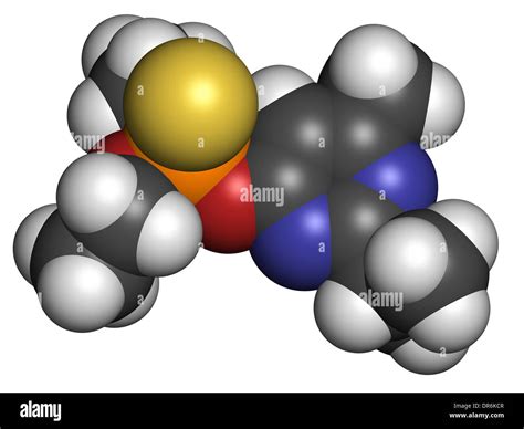 El diazinón molécula insecticida organofosforado Los átomos son