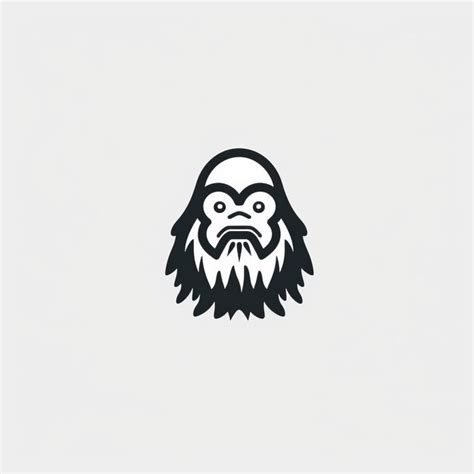 Premium AI Image | Minimalist Sasquatch Logo With Beard Design