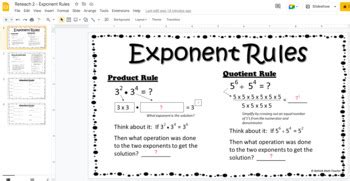 Multiply And Divide Exponents And Power Of A Power Digital Reteach