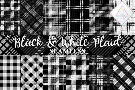 Black White Plaid Digital Paper