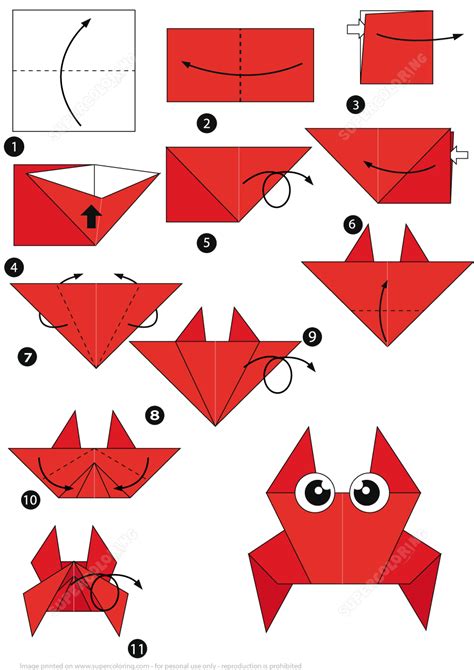 How To Make An Origami Crab Step By Step Instructions Free Printable