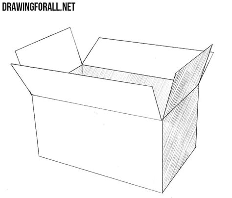 How To Draw A Box With A Lid At How To Draw