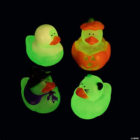 Mini Glow In The Dark Halloween Rubber Ducks Pc Oriental Trading