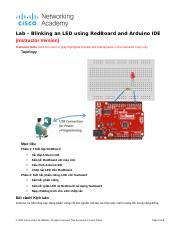 2 2 2 5 Lab Blinking An LED Using RedBoard And Arduino IDE Docx