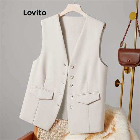 Lovito Regata Feminina Casual O Liso Na Frente E Ombro Frio