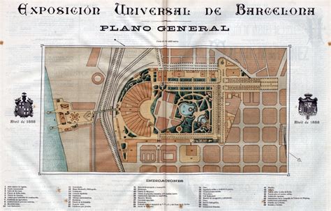 Site Plan Of The 1888 Barcelona Universal Exposition 1888 Barcelona