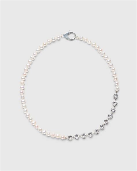 Hatton Labs Pearl Tennis Chain Silver White Highsnobiety Shop