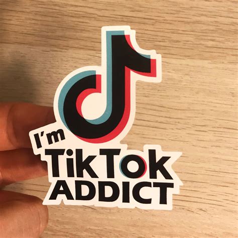 12 Stickers Im Tik Tok Addict Vinyl Decal For Birthday Etsy