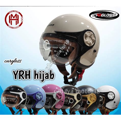 Promo Cargloss Yrh Hijab Helm Half Face Putih Kota Tangerang