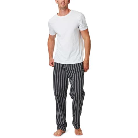 Brilliant Basics Mens Stripe Flannelette Pyjama Pant Black Big W