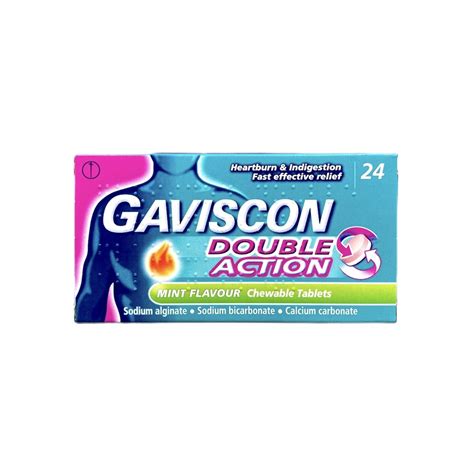 Gaviscon Double Action Chewable Tablets Mint Pack Of 24 Gaviscon