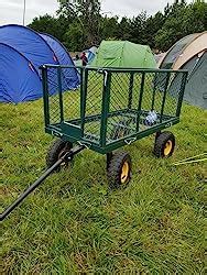 Gardebruk Heavy Duty Metal Wheel Garden Trolley With Pull Handle