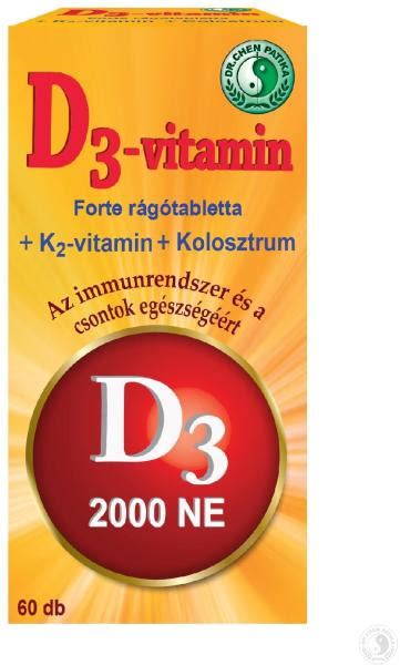 Vásárlás Dr Chen Patika D3 vitamin forte rágótabletta 60 db