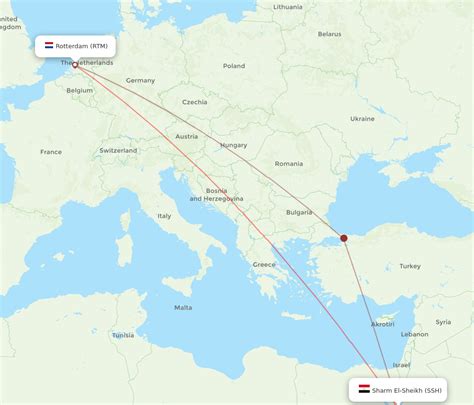 All Flight Routes From Rotterdam To Sharm El Sheikh Rtm To Ssh