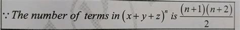 The Number Of Terms In X Y Z { N } Is Frac { N 1 N 2 } { 2 }