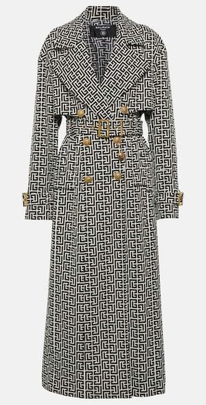 Balmain Monogram Jacquard Trench Coat