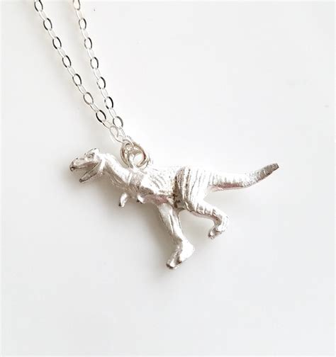 T Rex Dinosaur Necklace Tyrannosaurus Rex Necklace Gold Etsy