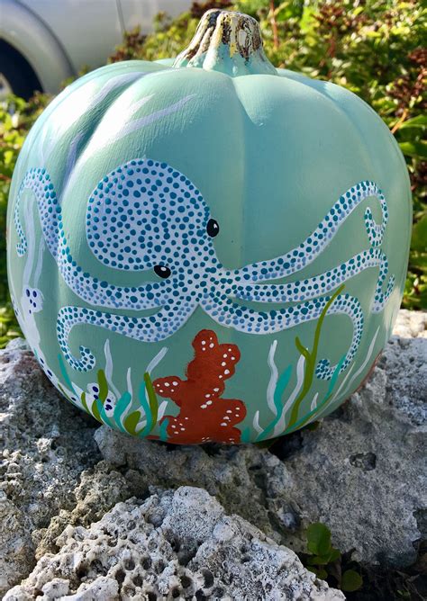 Pin By Moreart Studios On Coastal Pumpkins Painted Pumpkins Fall