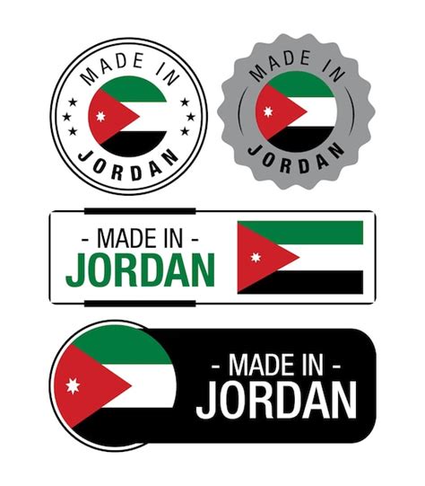 Premium Vector Set Of Made In Jordan Labels Logo Jordan Flag