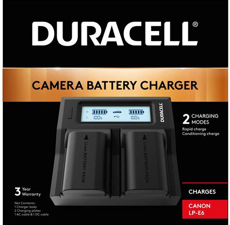 Canon Lp E N Dual Battery Charger Duracell Charge